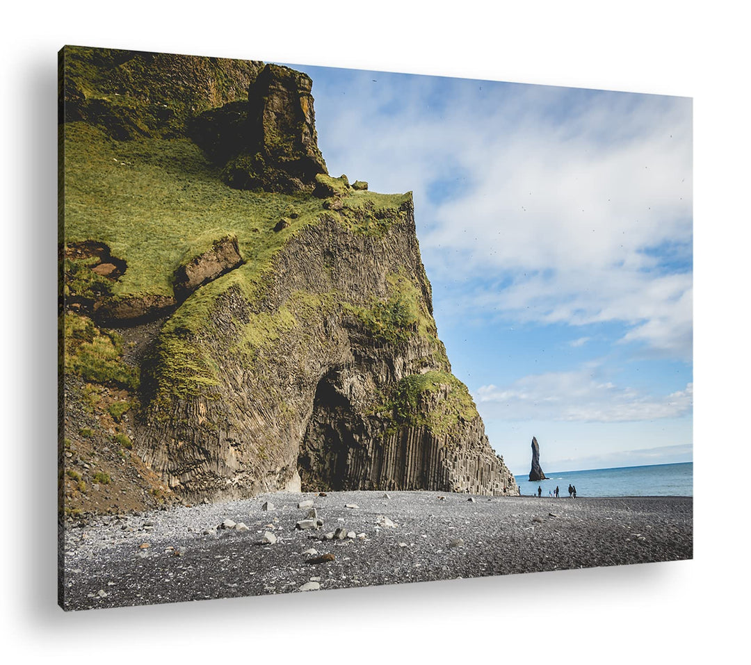 deyoli riesige Klippen in Island im Format: 60x40 als Leinwandbild, Motiv fertig gerahmt auf Echthol