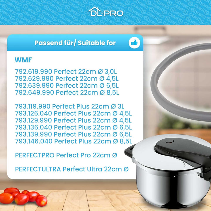 DL-pro Dichtung Schnellkochtopf [Ø 22cm] für WMF Perfect & Perfect Plus 60.6855.9990, 60.6855.9997 -