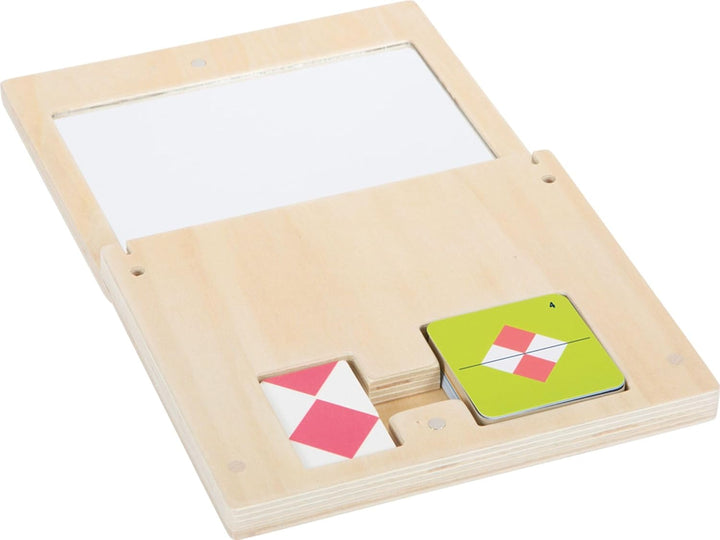 small Foot Symmetriespiel mit Spiegel „Educate“ aus Holz, Legespiel in Holzbox mit Magnetverschluss,