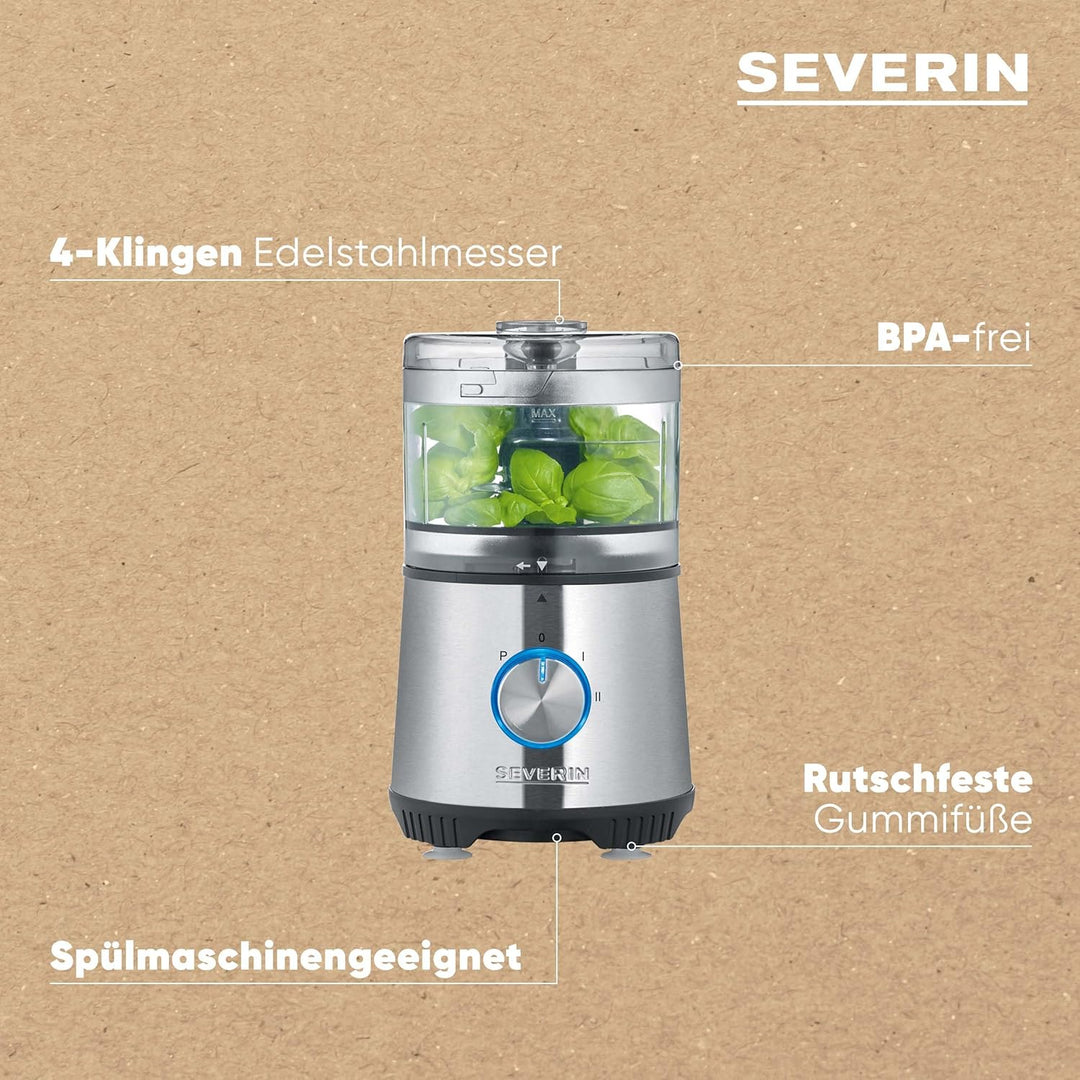 SEVERIN Kompakt-Multizerkleinerer, Universalzerkleinerer für grobes und feines Zerkleinern, Küchenma