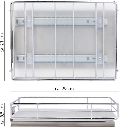 ONVAYA® Gewürzregal ausziehbar | Korb gross | Gewürzständer aus Edelstahl | Schrankeinsatz für die K