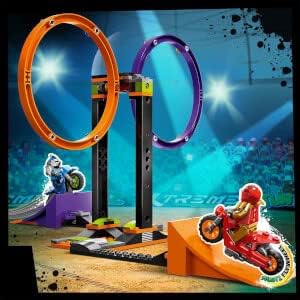 LEGO 60360 City Stuntz Kreisende Reifen-Challenge, 1 oder 2 Spieler Wettbewerbe mit selbstfahrendem