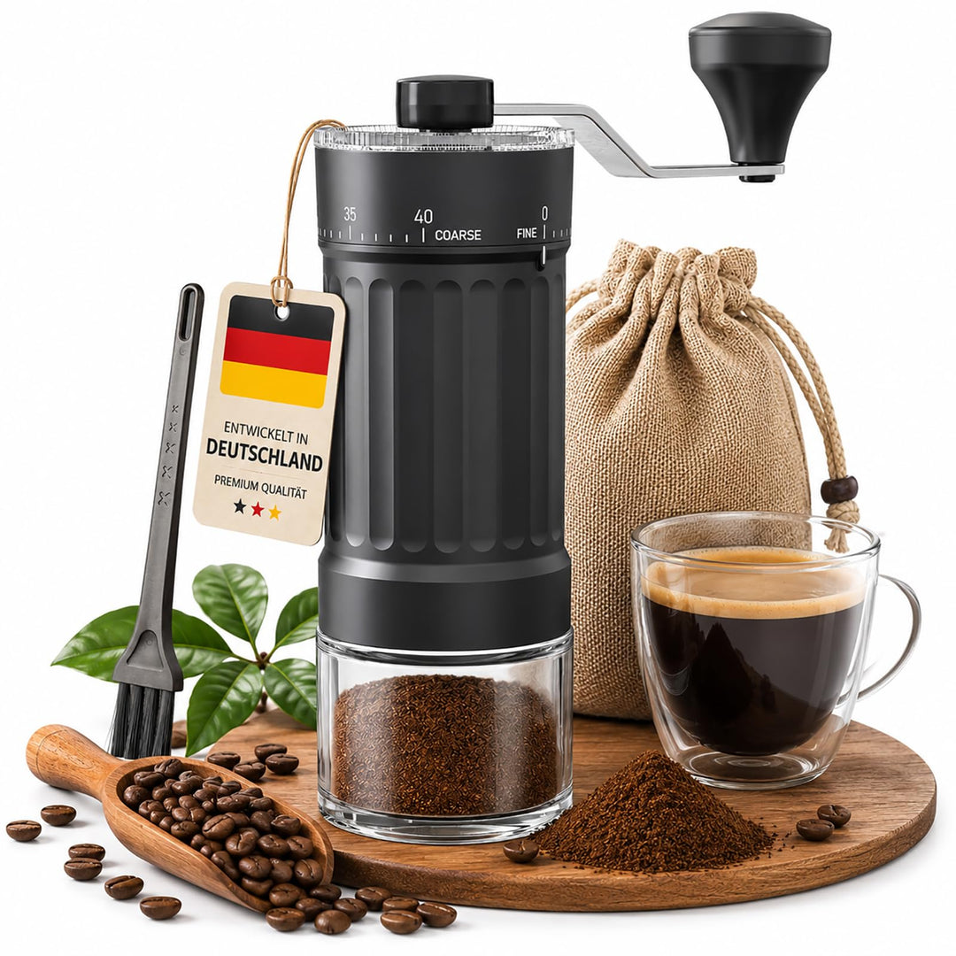Externer Verstellbarer Kaffeemühle Manuell mit Hochpräzisen - Kaffeemühle mit 40 Einstellbaren Stufe