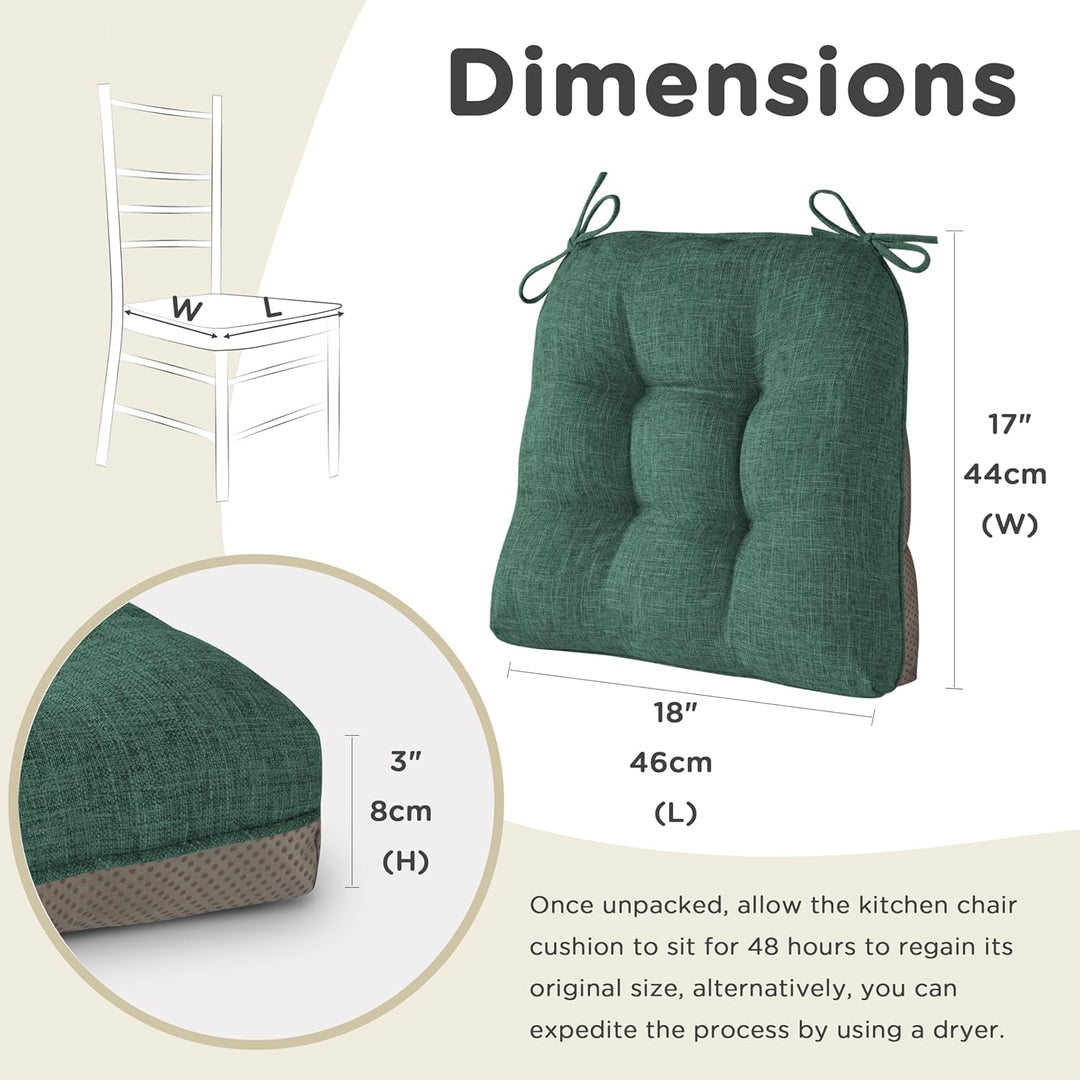 AddGrace 1er Set Stuhlkissen 46x44 cm Sitzkissen für Esszimmerstühle mit Bändern rutschfeste Sitzkis