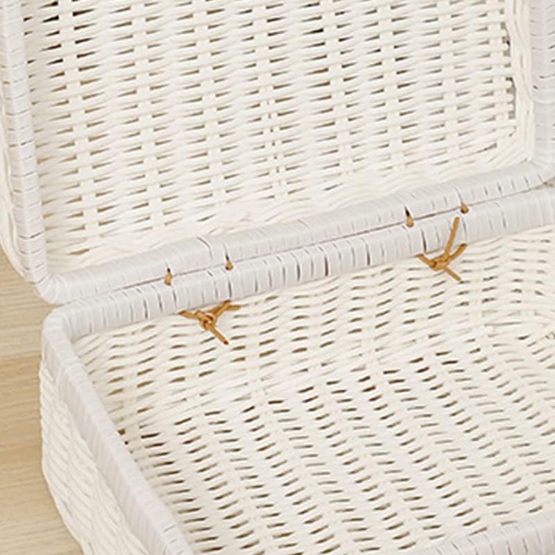 Weidengeflecht Picknickkorb, 26×17×11cm Retro Gewebte Picknickbox | Kunststoff Rattan Koffer Picknic