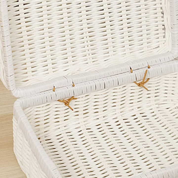 Weidengeflecht Picknickkorb, 26×17×11cm Retro Gewebte Picknickbox | Kunststoff Rattan Koffer Picknic