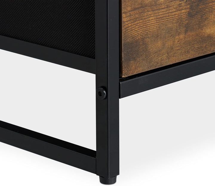 Relaxdays HxBxT 71,5 x 84 x 32,5 cm Kleiderschrank braun-schwarz Kommode Industrial, HBT, Stoff, Met