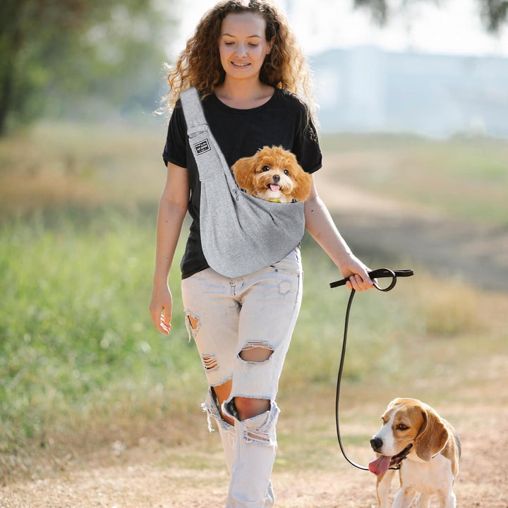 Tragetuch Hund, Hundetasche Welpen Tragbare Hundetragetasche Bis 7.5kg Katzentragetasche Grau Hundet