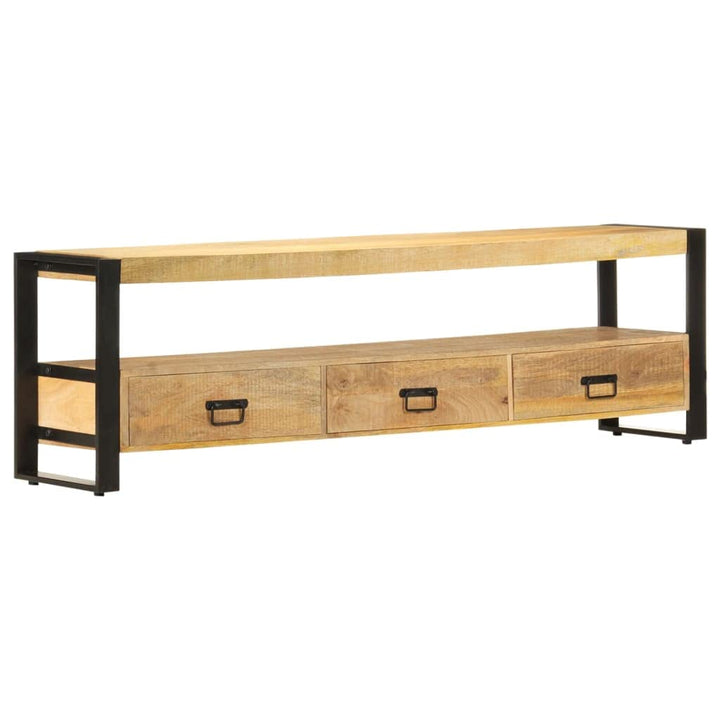 vidaXL Mangoholz Massiv TV Schrank mit 3 Schubladen 1 Fach TV Möbel Tisch Board Kommode Lowboard Fer