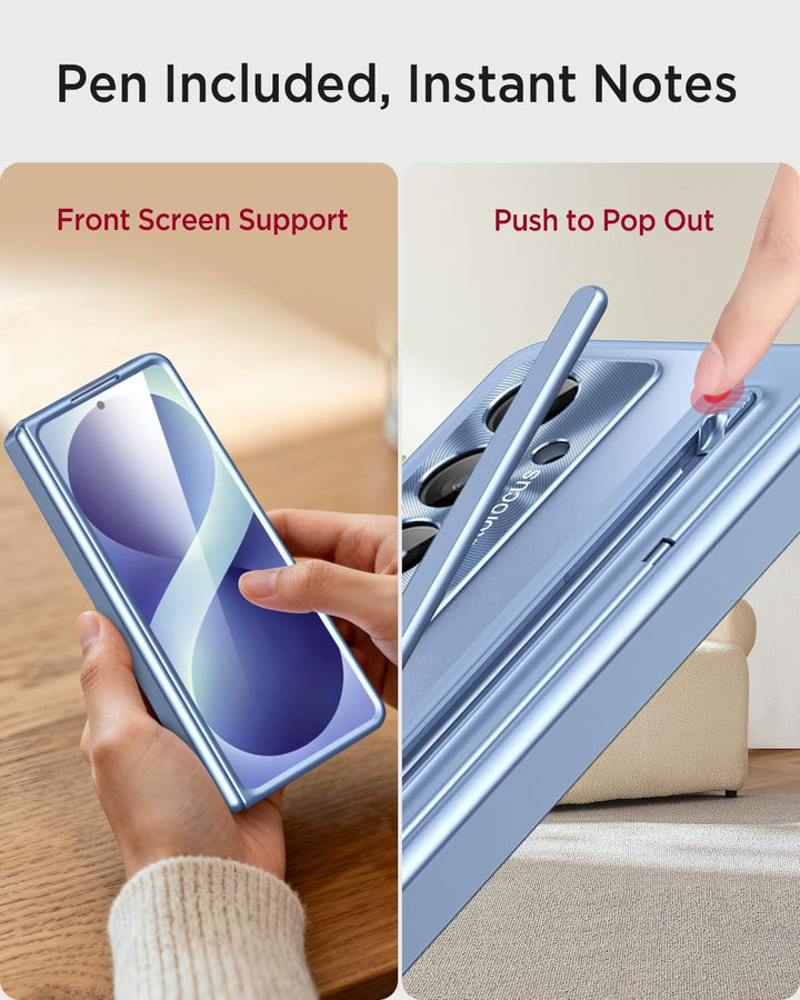 Miimall Handyhülle für Samsung Galaxy Z Fold 8 Ultra mit Stift, [HD Displayschutz] [Stossfest Scharn
