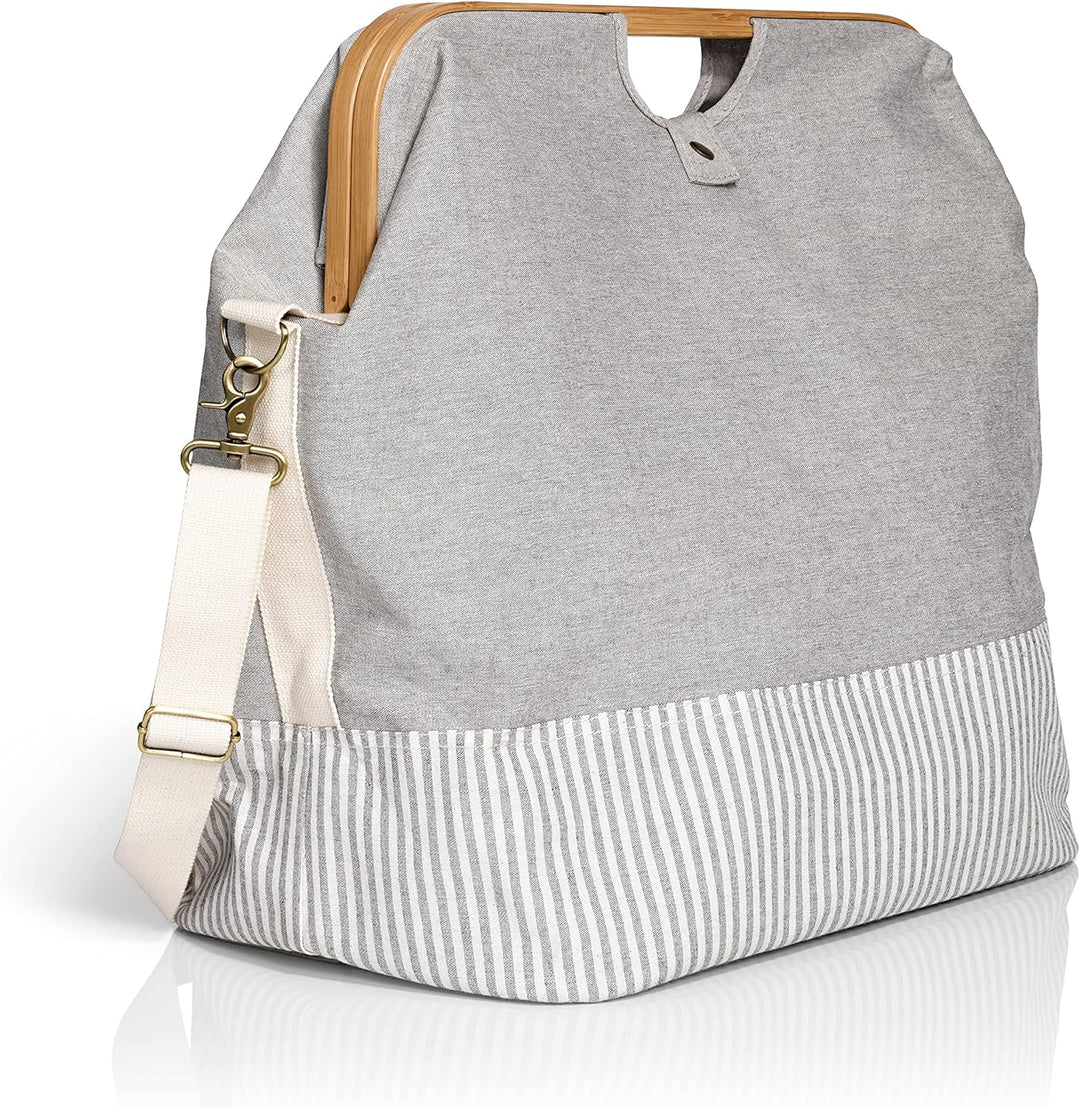 Prym 612561 grau Store & Travel Bag Canvas & Bamboo M, 45 x 30 x 50 cm 45 x 30 x 50 cm Grau, 45 x 30