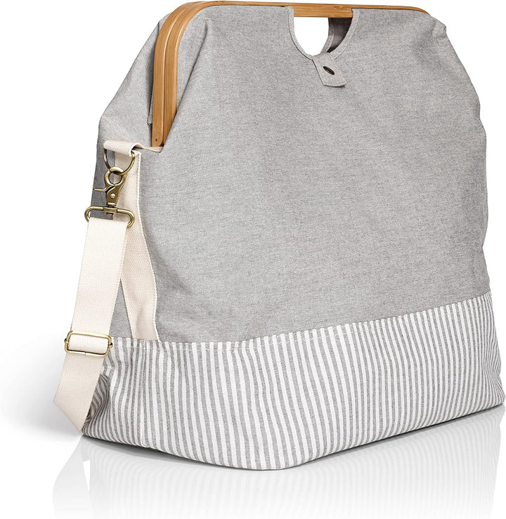 Prym 612561 grau Store & Travel Bag Canvas & Bamboo M, 45 x 30 x 50 cm 45 x 30 x 50 cm Grau, 45 x 30