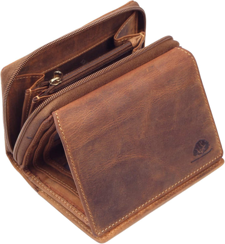 Greenburry Vintage Damen Geldbörse Braun 10x14,5x4,5cm Portemonnaie Geldbeutel