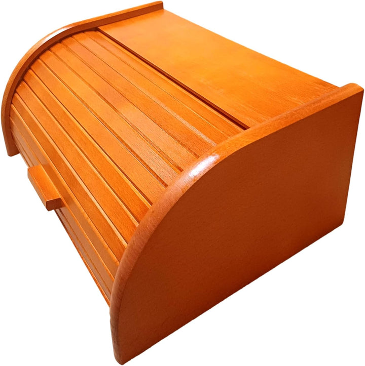 Brot-Box aus Holz, aufrollbar oder herunterklappbar, verschiedene Versionen erhältlich, holz, Orange