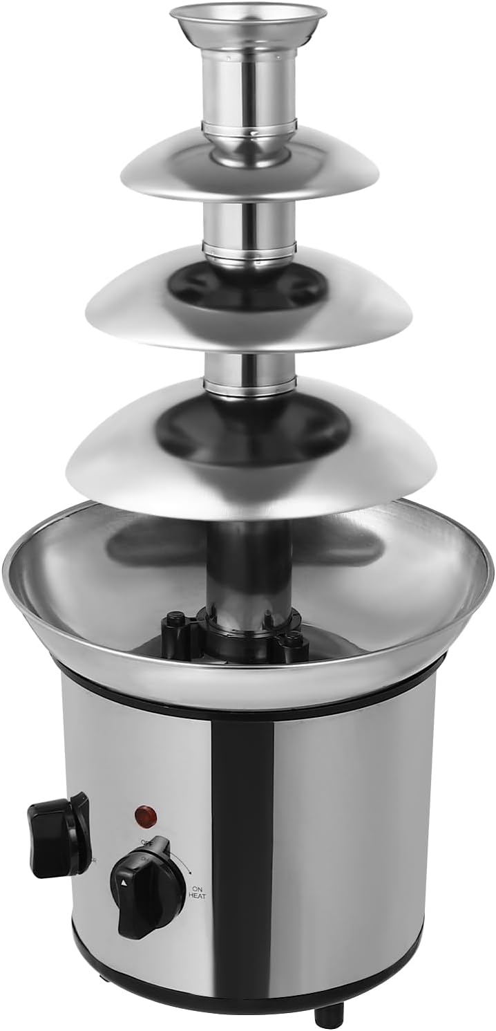 Schokoladenbrunnen 170W Edelstahl Schokobrunnen Max. Kapazität 1 kg Schokofondue Schokoladenfondue S