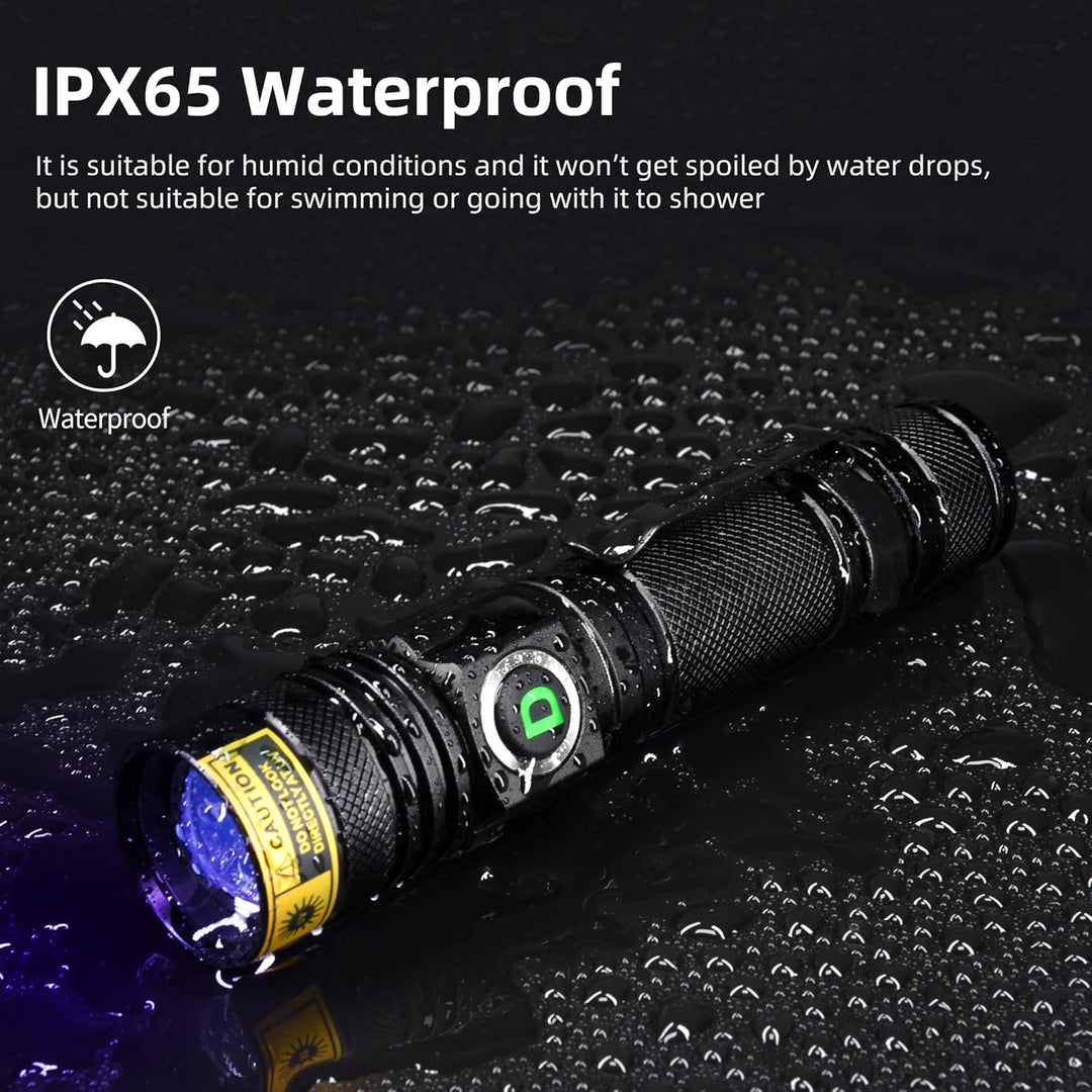 DARKDAWN UV Taschenlampe 365nm Licht USB Wiederaufladbare, Ultraviolett-LED-Schwarzlicht Woodsche La