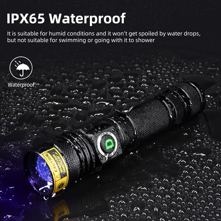 DARKDAWN UV Taschenlampe 365nm Licht USB Wiederaufladbare, Ultraviolett-LED-Schwarzlicht Woodsche La