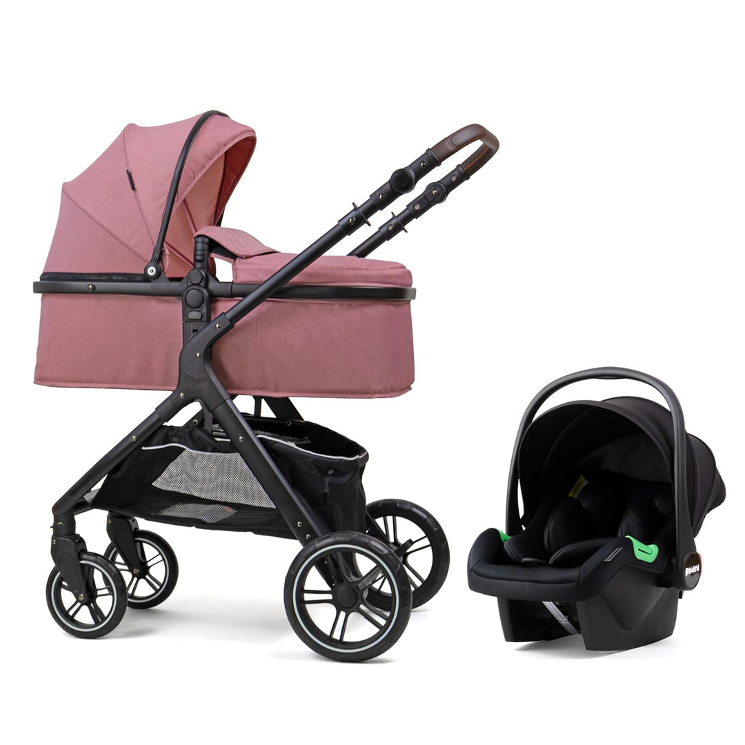 Pixini Nelio Kinderwagen Set 3in1 (altrosa), altrosa
