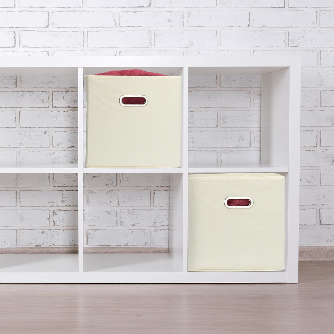 Relaxdays Aufbewahrungsbox 4er Set, Faltbare Regalboxen, HxBxT: 30x30x30 cm, mit Griffen, Faltboxen