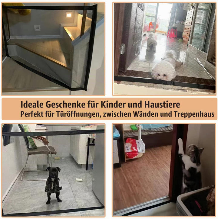 Portable Treppe Tor für Hunde Indoor Magic Pet Gates für The House Doorway Upgraded Mesh 180/110 x 7