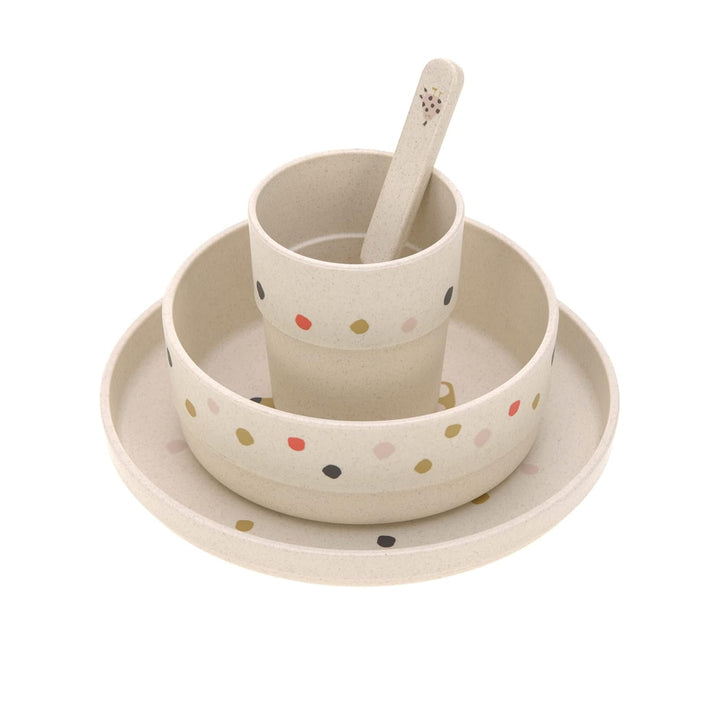 LÄSSIG Kindergeschirr Set (Teller, Becher, Schälchen, Löffel) ohne , BPA-frei, für Spülmaschine und