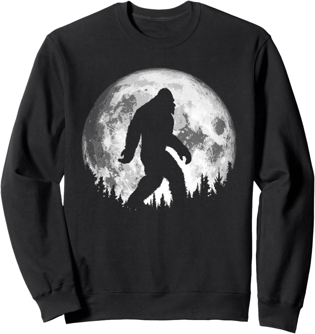 Bigfoot Night Stroll! Cool Full Moon & Trees Sasquatch Sweatshirt