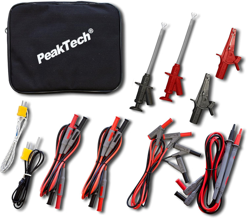 PeakTech 1404, Digital Speicher Oszilloskop, Schwarz & Peak Tech P 8200 – Messzubehör Set für Digita