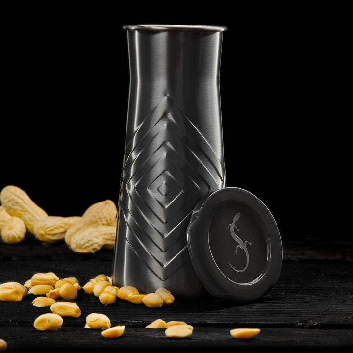 LURCH 240796 Snack Spender Edelstahl mit Kunststoffdeckel für Nüsse und Süssigkeiten