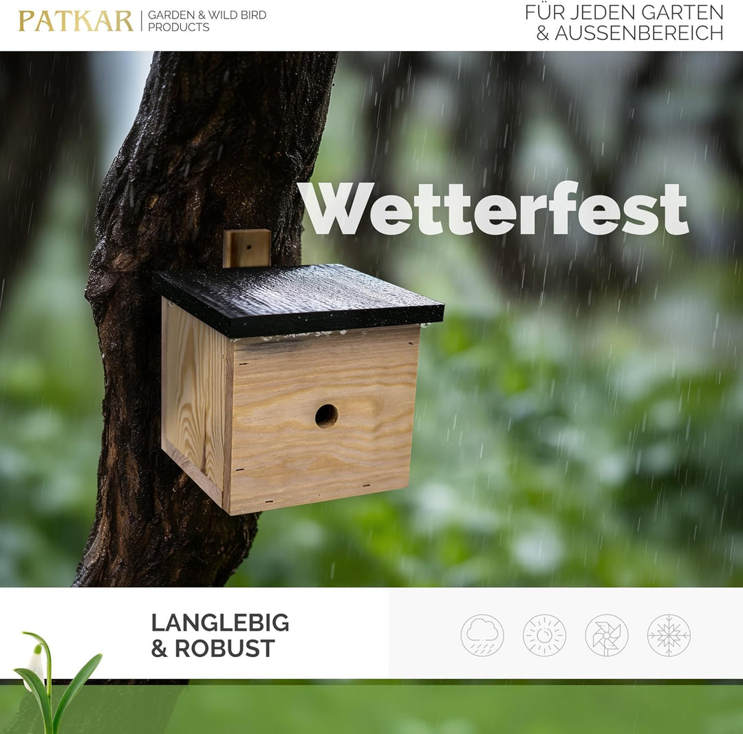 PATKAR® Hummelhaus Hummelkasten [EXTRA STABIL] - Insektenhotel Bienenhotel wetterfest & windfestes K