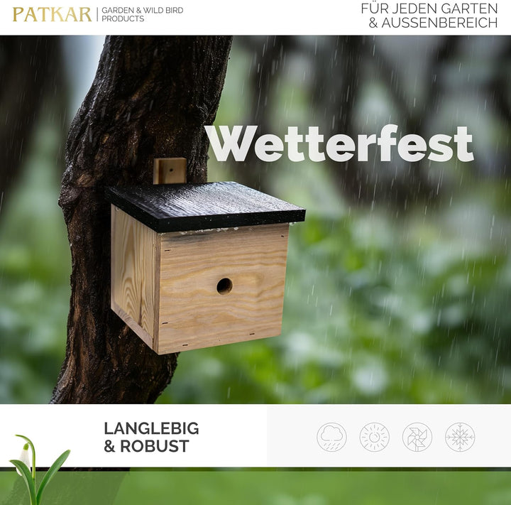 PATKAR® Hummelhaus Hummelkasten [EXTRA STABIL] - Insektenhotel Bienenhotel wetterfest & windfestes K