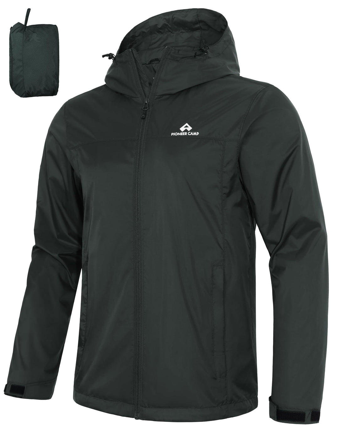 Pioneer Camp Herren Regenjacke Wasserdicht Atmungsaktiv Leichte Winddicht Windbreaker Packbare Outdo