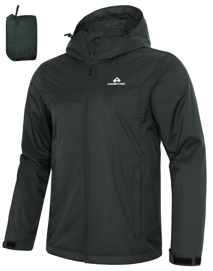 Pioneer Camp Herren Regenjacke Wasserdicht Atmungsaktiv Leichte Winddicht Windbreaker Packbare Outdo