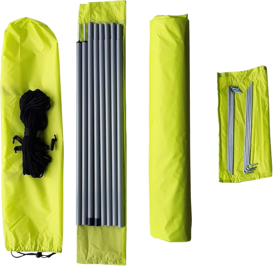 EXPLORER® Sonnensegel 3x4m rechteckig wasserabweisend mit Stangen, Leinen und Heringen Sonnenschutz