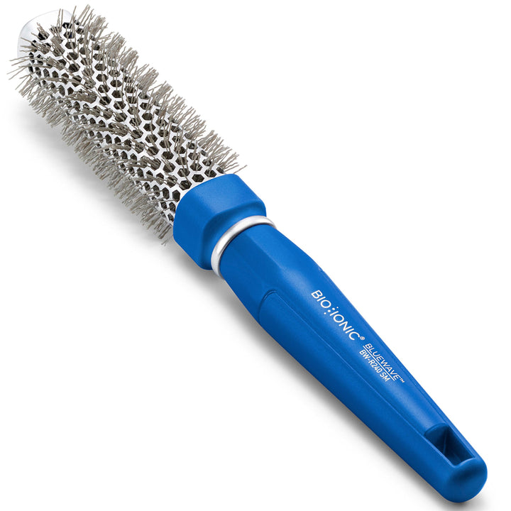 Bio Ionic BlueWave Round Brush Small, NanoIonic Conditioning Brush, Crimped bristles for added tensi