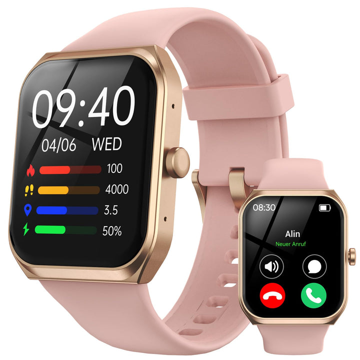 Smartwatch Damen mit Telefonfunktion - 1.91" Smart Watch IP68 Wasserdicht, 24h Herzfrequenz, SpO2, S