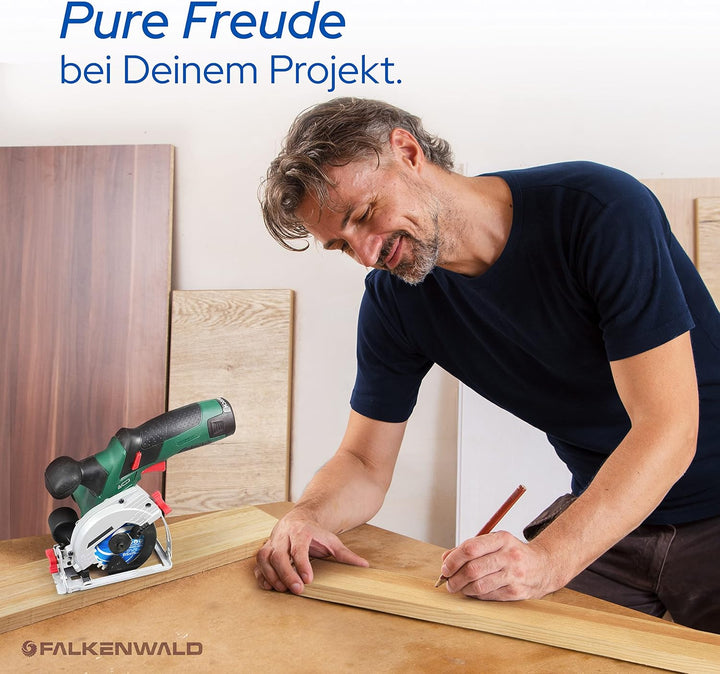 FALKENWALD Akku Sägeblatt 85x15 ideal für Holz - Kompatibel mit Bosch GKS 12v-26, Bosch GKS 85, Maki