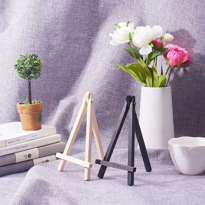 WANDIC Mini Holz Display Staffelei, 15 Stück Schwarz Tabletop Kunst Staffelei Malerei Staffelei für