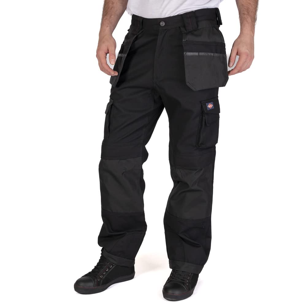 Lee Cooper Herren Premium Multi & Holster Pocket Kneepad Arbeitssicherheitshose Cargohose, Schwarz,