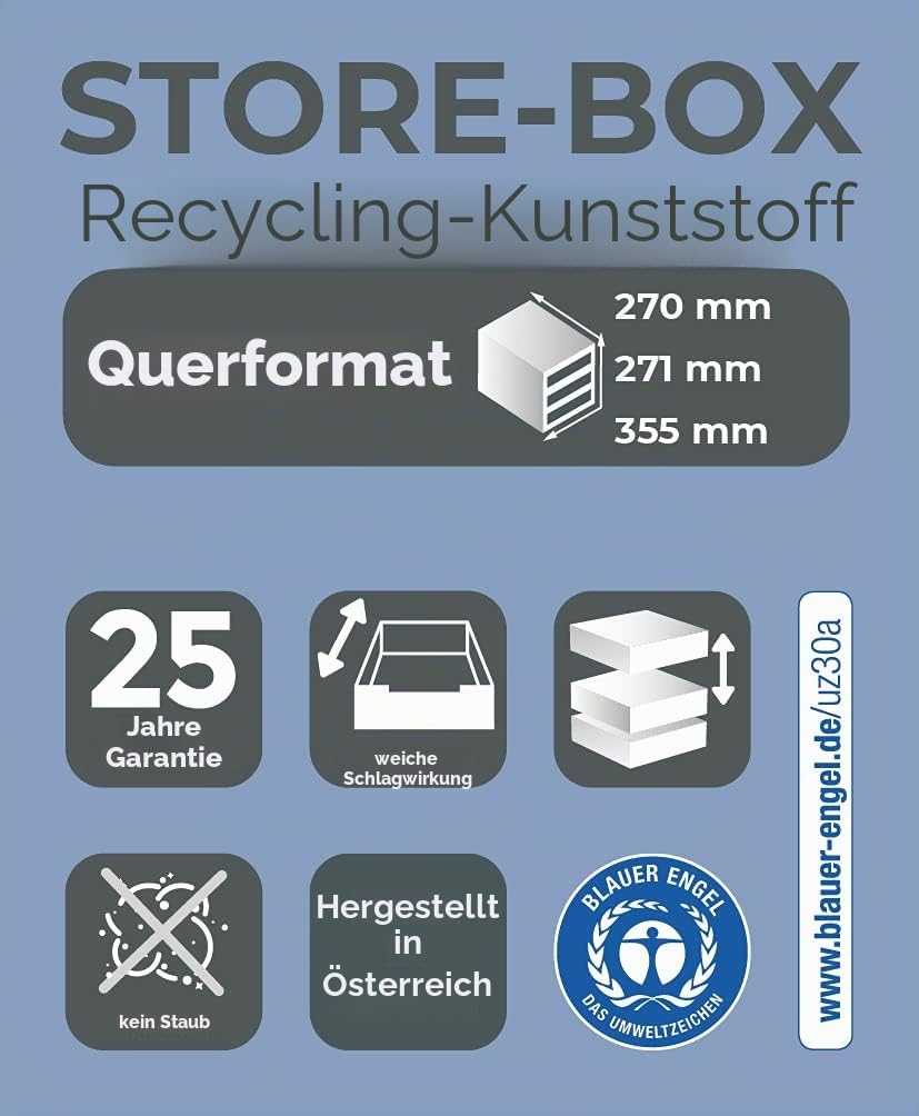 Exacompta 306798D Ablagebox Iderama Querformat mit 6 Schubladen für DIN A+ Dokumente. Belastbare Sch