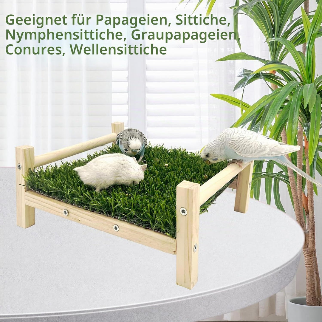 FlidRunest Vogelfutterbett, Papageien-Hängematten-Bett, Papageien-Gras-Sitzstange, Vogelsitzstange,