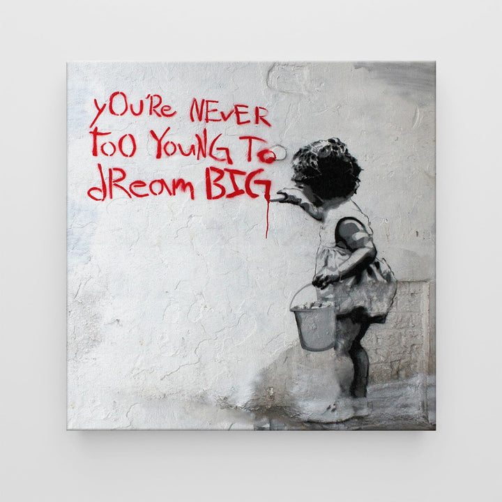 Giallobus - Gemälde - Banksy - - Standardleinwand - 100x100-16 - Nie zu jung - Bereit zum Aufhängen