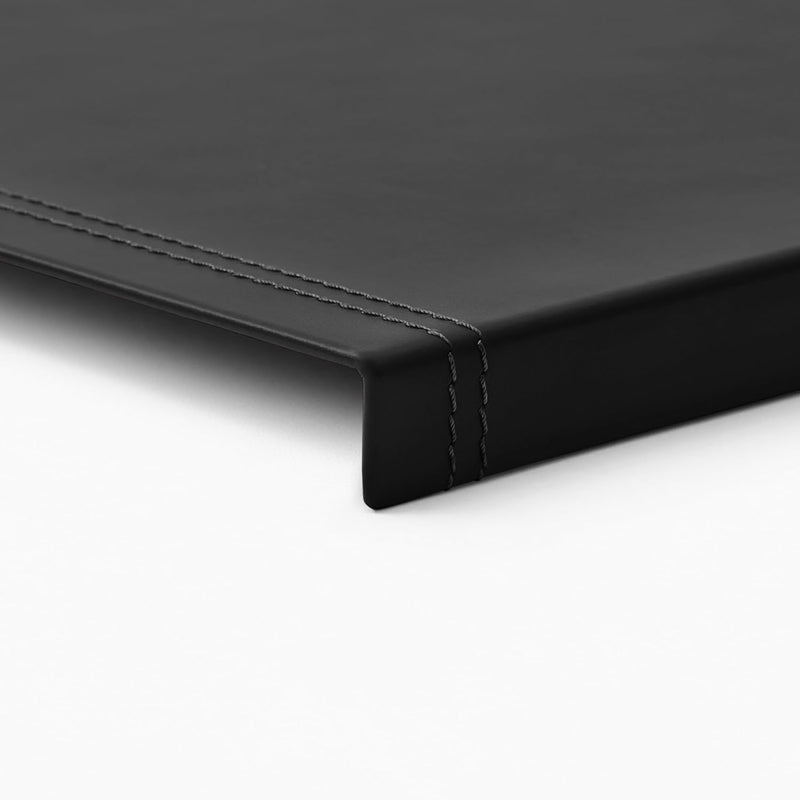 Eglooh - Urania - Gewinkelte Schreibtischunterlage Leder Schwarz cm 90x60 - Innenseele aus Stahl mit