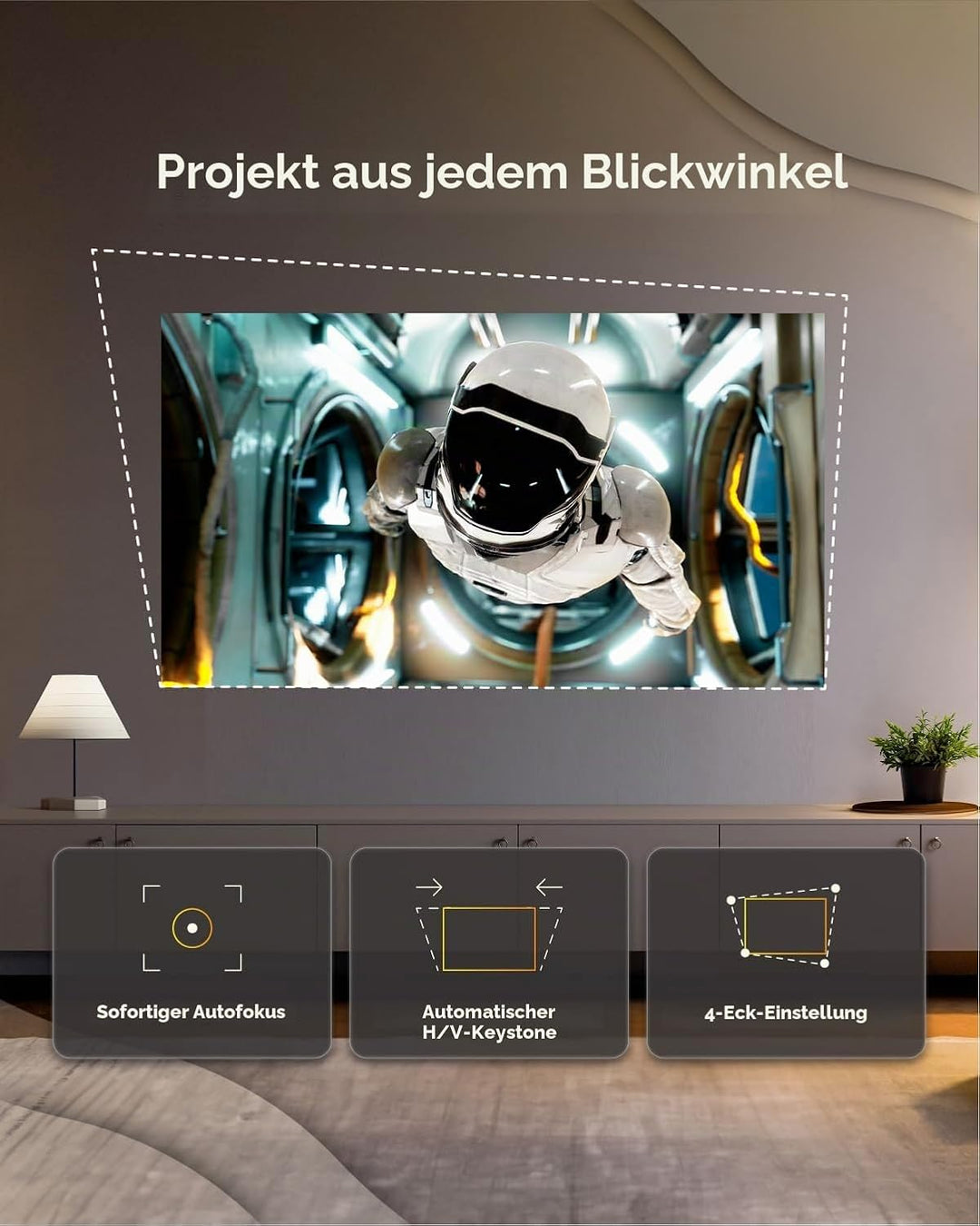 ViewSonic M10 Tragbarer RGB Laser Smart Projektor mit Harman Kardon Lautsprecher, Silber, M10
