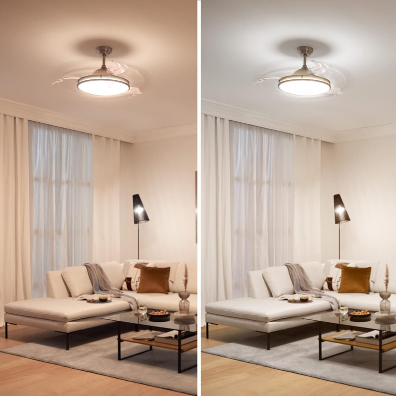 Philips LED Bliss DC-Deckenleuchte Ventilator, 28W, Nickel