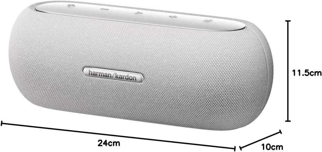 Harman Kardon Luna Bluetooth-Box in Grau – Tragbarer, wasserdichter Bluetooth-Lautsprecher – Bis zu