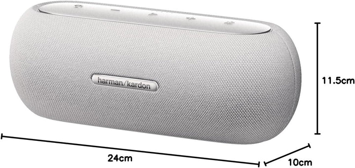 Harman Kardon Luna Bluetooth-Box in Grau – Tragbarer, wasserdichter Bluetooth-Lautsprecher – Bis zu