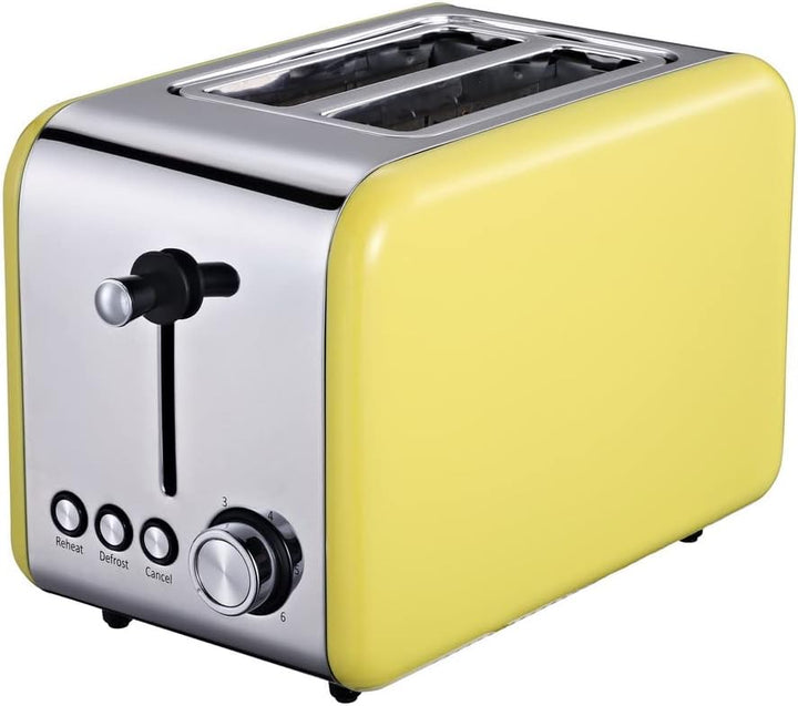 MICHELINO 2-Scheiben Toaster Toastautomat mit Brötchenaufsatz (gelb), Gelb