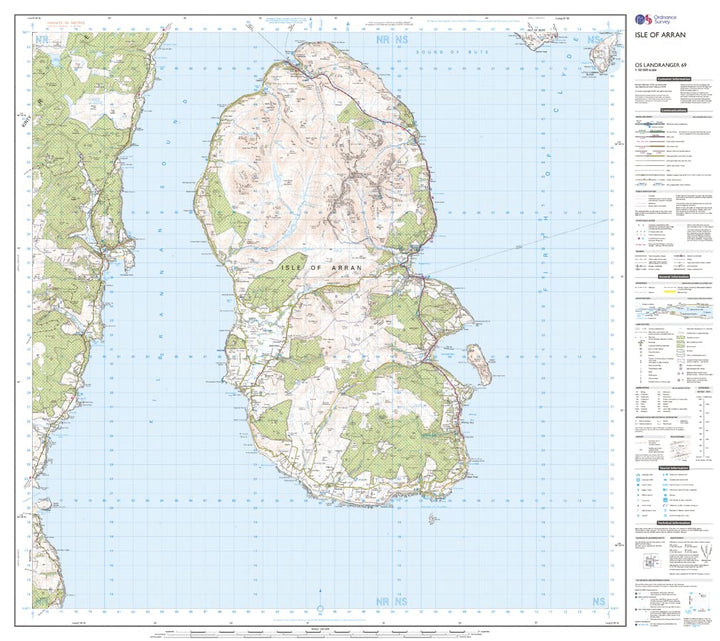 Isle of Arran (OS Landranger Map, Band 69), Karte