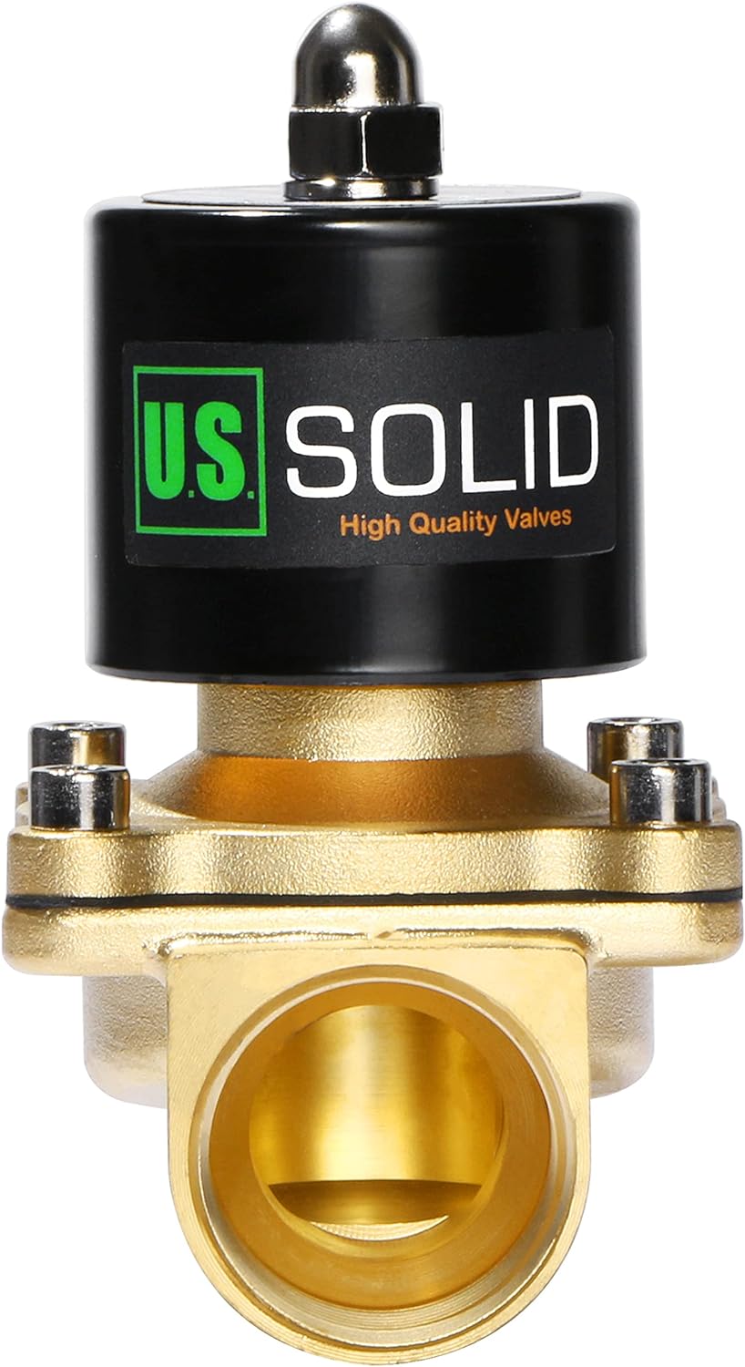 U.S. Solid 1" G 24V AC Messing Magnetventil Direktgesteuert für Wasser Luft Gas Öl NC Messing 1", Me