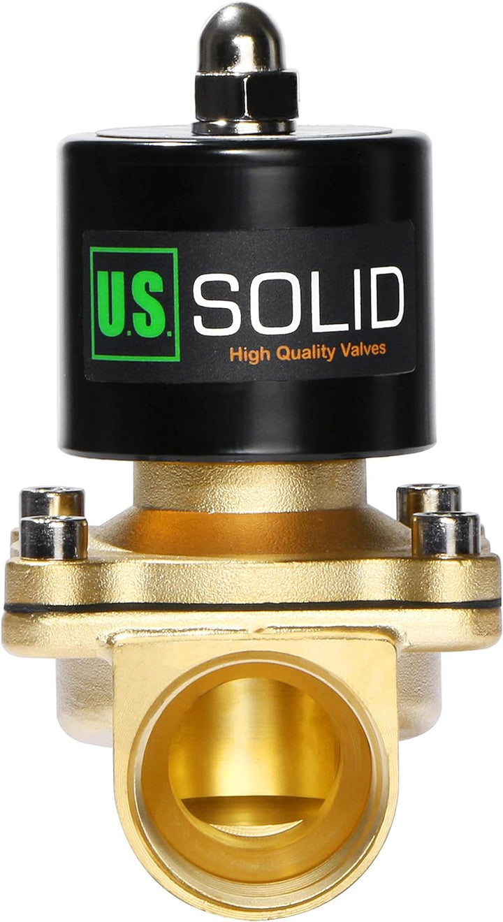 U.S. Solid 1" G 24V AC Messing Magnetventil Direktgesteuert für Wasser Luft Gas Öl NC Messing 1", Me